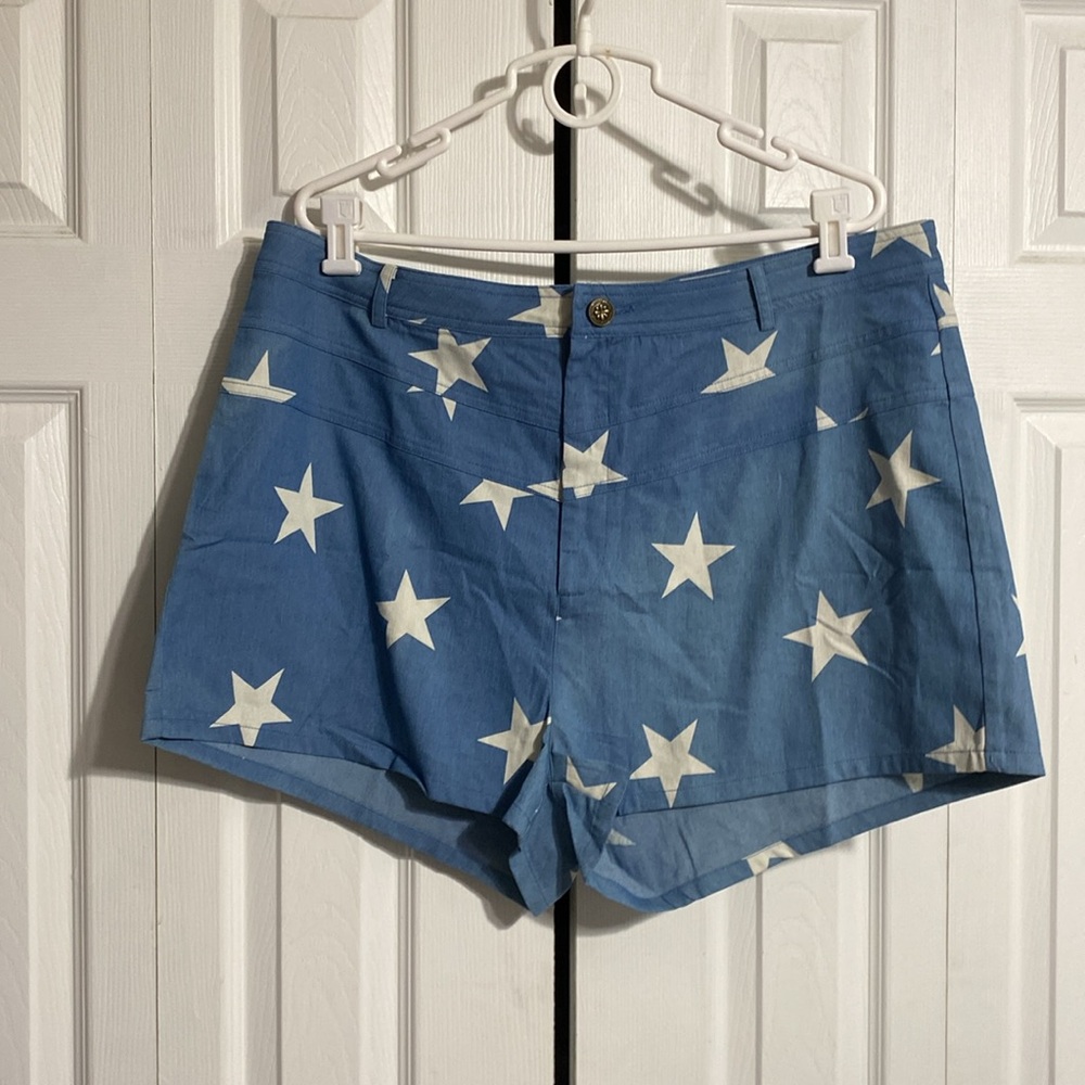 Bright & Beautiful cotton blend lightweight denim star shorts  16